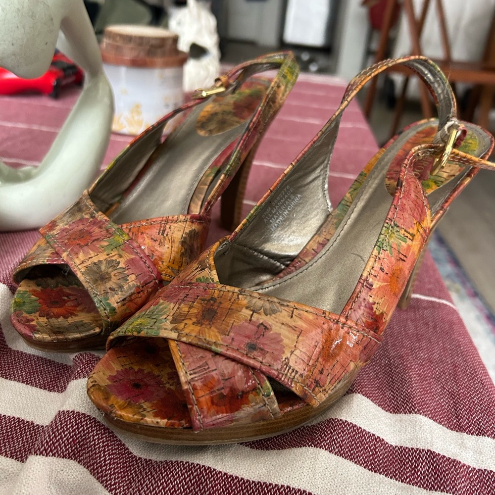 Audrey Brooke Brown Platform Heels with Ankle Strap